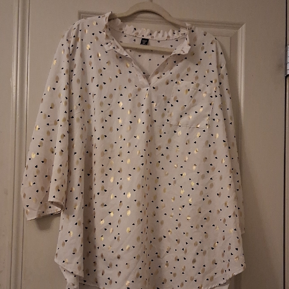 Lioness Cream Blouse with Gold Accents